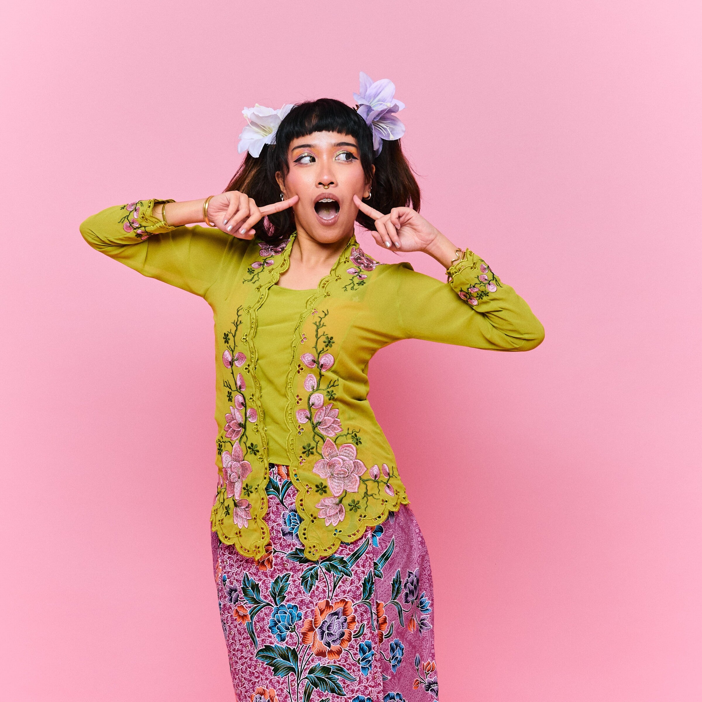 Kebaya Top Nori Corak - Top Only