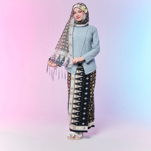 kebaya set (shawl + top + skirt)