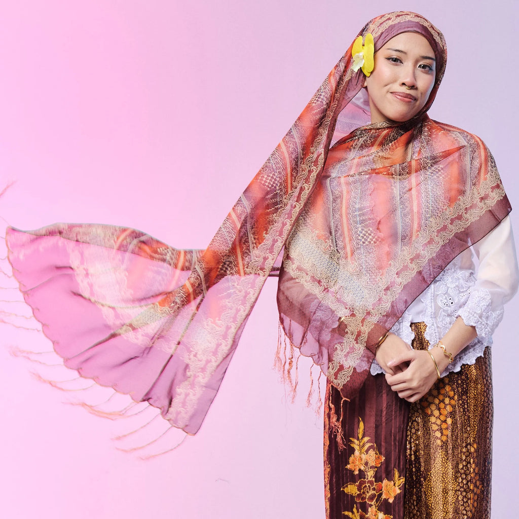 RIMBUNKL BATIK SHAWL WITH FRINGE
