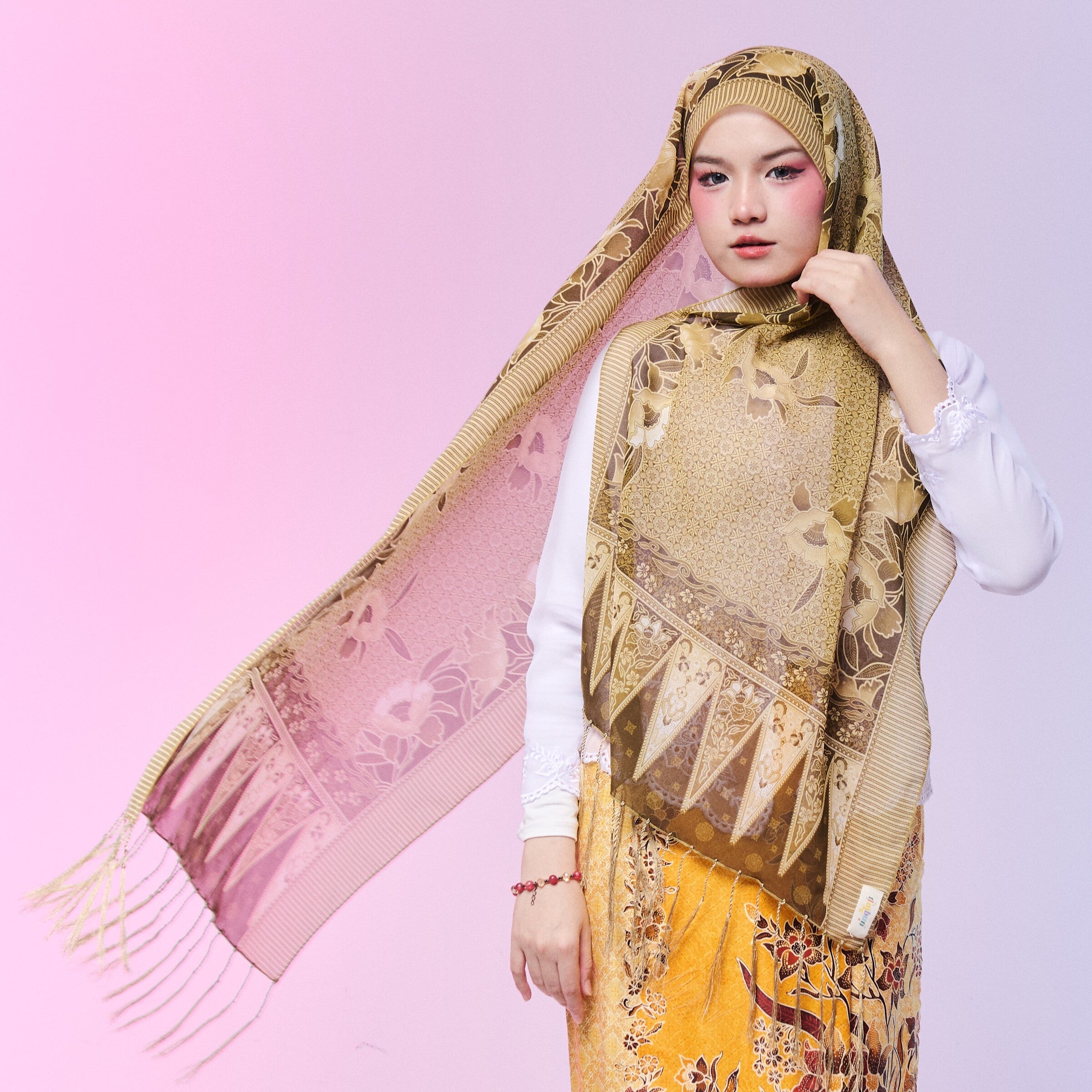 RIMBUNKL BATIK SHAWL WITH FRINGE