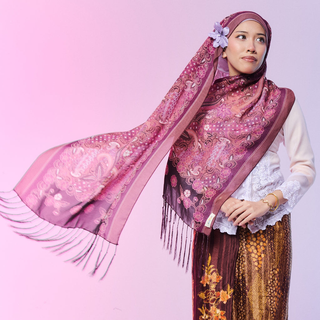 RIMBUNKL BATIK SHAWL WITH FRINGE