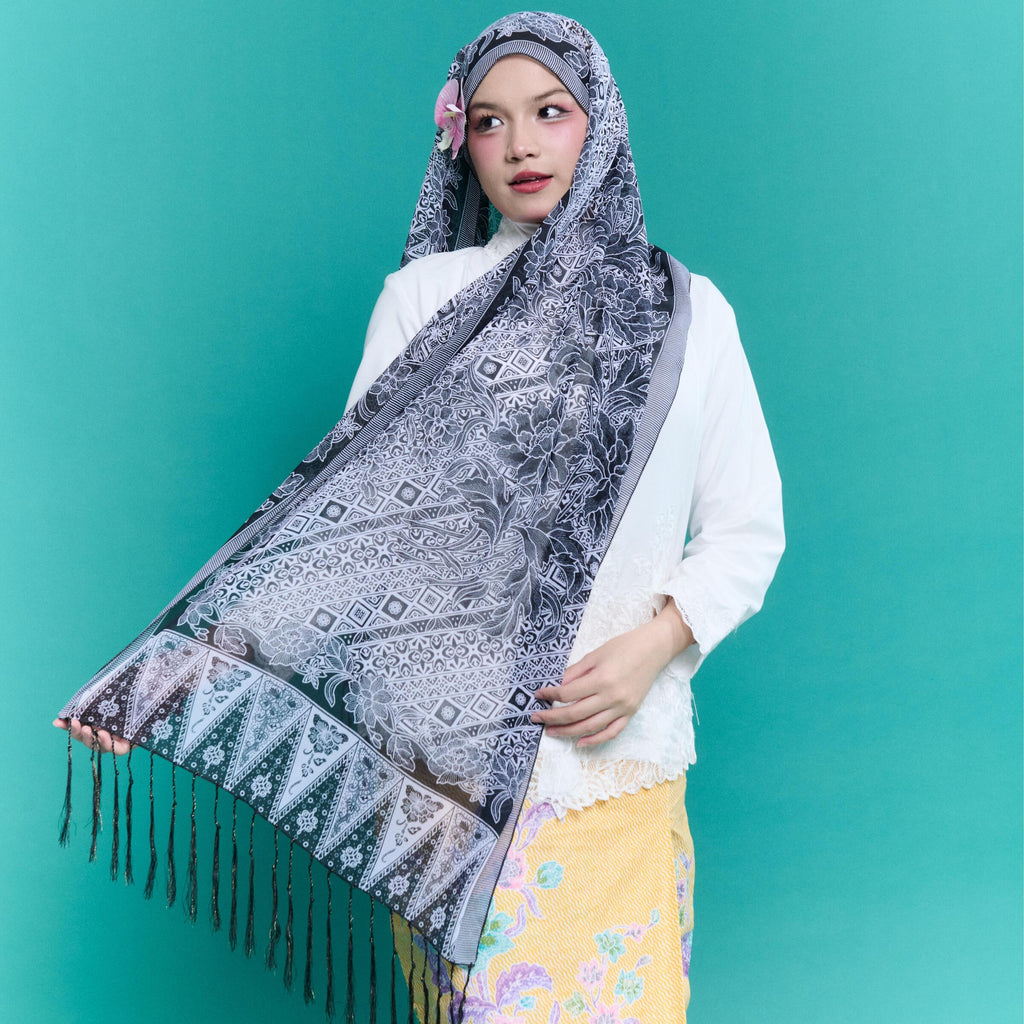 Batik Shawl with Fringe 3