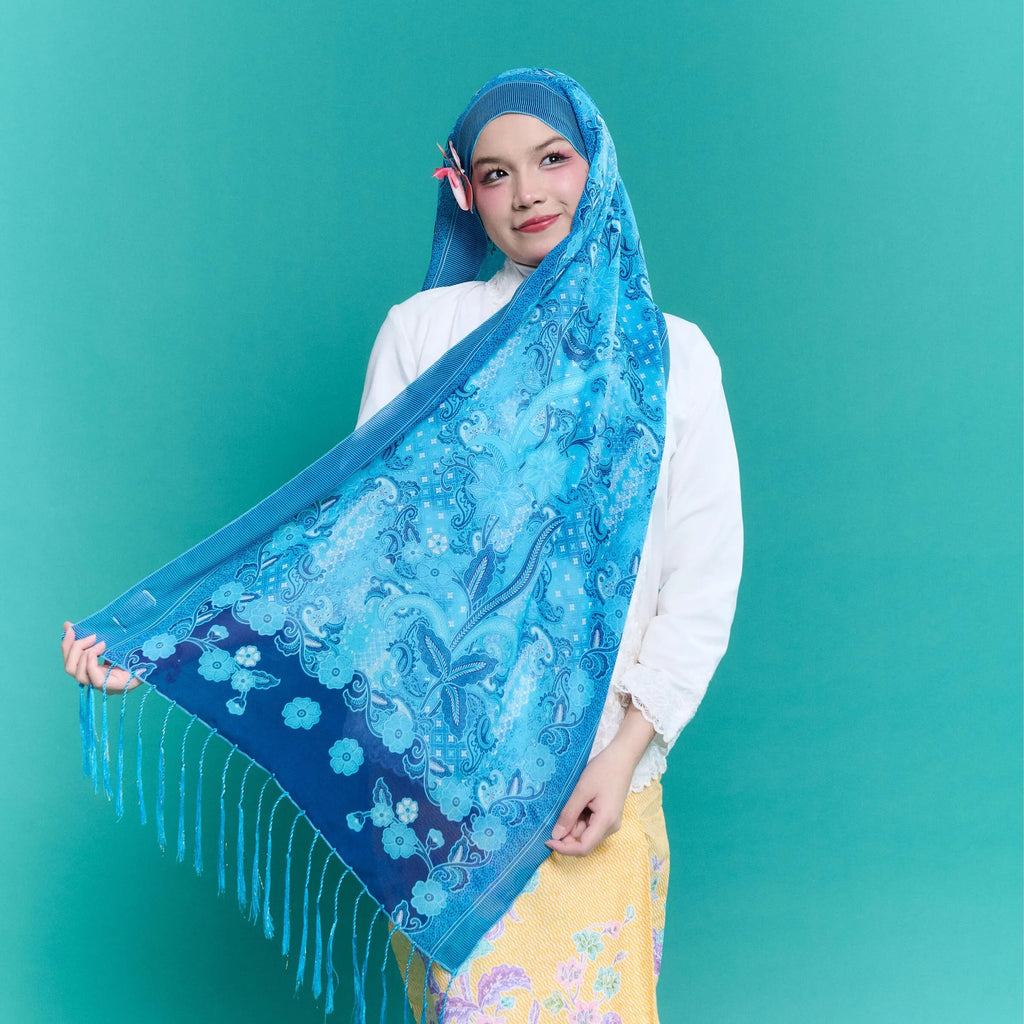 RIMBUNKL Batik Shawl with Fringe 3