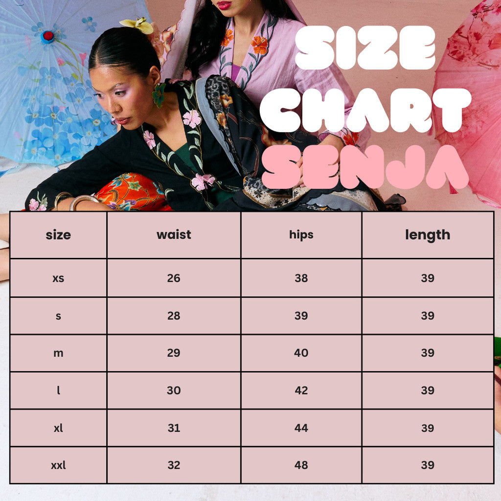 Size chart for Skirt Batik Senja - Skirt Only